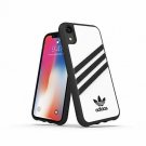 For iPhone XR case adidas Originals a leatherlike inlay 3 suede White/Black
