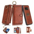 For Galaxy S10 Wallet Case Handmade Leather Magnetic Detachable Cowhide Brown