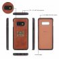 For Galaxy S10 Wallet Case Handmade Leather Magnetic Detachable Cowhide Brown