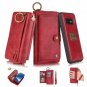 For Galaxy S10 Wallet Case Handmade Leather Magnetic Detachable Cowhide Red