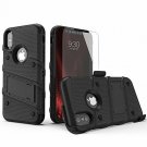 For iPhone Xs Max Case Military Grade Drop Tested Glass Screen Protector Black