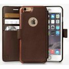 For iPhone 6S Plus Wallet case  Faux Leather Ultra-Strong Magnetic Closure Brown