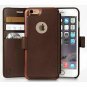 For iPhone 6S Plus Wallet case  Faux Leather Ultra-Strong Magnetic Closure Brown