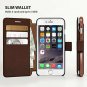 For iPhone 6S Plus Wallet case  Faux Leather Ultra-Strong Magnetic Closure Brown