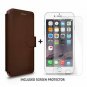 For iPhone 6S Plus Wallet case Faux Leather Ultra-Strong Magnetic Closure Brown