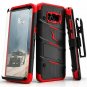 For Samsung Galaxy S8 Plus Case Military Grade Drop Tested, Holster Belt RED
