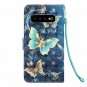 For Galaxy S10 Plus Case Wallet 3D Style Stand PU Leather Folio Blue Butterfly