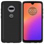 For Moto G7 Case with Tempered Glass Screen Protector Metal Plate Back Black