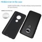 For Moto G7 Case with Tempered Glass Screen Protector Metal Plate Back Black