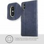 For iPhone 8 Case Snakehive Genuine Leather Wallet Viewing Stand and Card Navy