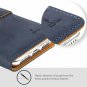 For iPhone 8 Case Snakehive Genuine Leather Wallet Viewing Stand and Card Navy