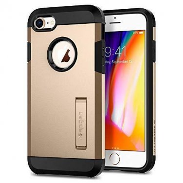 For iPhone 8 Case iPhone 7 Case Kickstand Heavy Duty Protection Champagne Gold