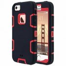 For iPhone SE/5S/5 Case Knox Armor Heavy Duty Shockproof Sport Red + Black