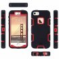 For iPhone SE/5S/5 Case Knox Armor Heavy Duty Shockproof Sport Red + Black