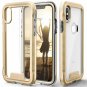 For iPhone Xs Max case Military Grade DropTested Tempered Glass Gold  Clear