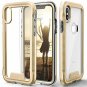 For iPhone Xs Max case Military Grade DropTested Tempered Glass Gold  Clear