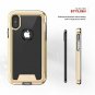 For iPhone Xs Max case Military Grade DropTested Tempered Glass Gold  Clear