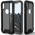 For iPhone Xs Max case Military Grade DropTested Tempered Glass Black  Smoke