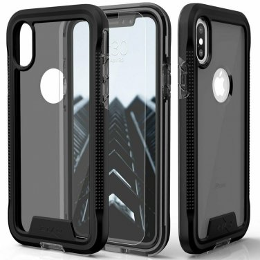 For iPhone Xs Max case Military Grade DropTested Tempered Glass Black  Smoke
