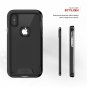 For iPhone Xs Max case Military Grade DropTested Tempered Glass Black  Smoke