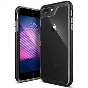 For iPhone 7/8 Case Edge Design Allbody Bumper Clear Back Buttons Covered Black