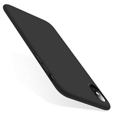 For iPhone Xs Max Case Liquid Silicone Gel Rubber Shockproof Microfiber Black