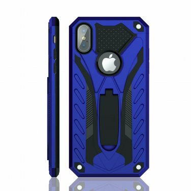 For iPhone Xs Max Case Military Grade Kickstand Drop Tested Protective Blue