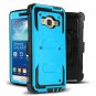 For Grand Prime Case Kickstand Shock Absorption Hybrid Dual Layer Rugged Blue