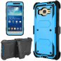 For Grand Prime Case Kickstand Shock Absorption Hybrid Dual Layer Rugged Blue