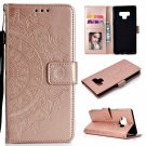 For Galaxy Note 9 Case Wallet Flip Folio Kickstand Card Slots Leather Mandala