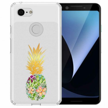 For Google Pixel 3 Case Clear Design Plastic Hard Back TPU Bumper Pineapples