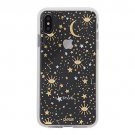 For iPhone Xs Max Case Gold, Silver Stars Military Drop Certified Clear Cosmic