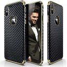 iPhone Xs Max Case Leather Luxury Slim Fit Flexible Soft Full Body Carbon Fiber