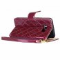 For Galaxy Note 8 Case Luxury Classic Plaid Pattern Wrist Strap Leather Purple