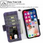 For iPhone X/Xs Case Wallet Wrist Strap Card Slot Flip Folio Leather Lattice