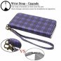 For iPhone X/Xs Case Wallet Wrist Strap Card Slot Flip Folio Leather Lattice