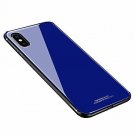 For iPhone X Case 2018 Frame Hybrid Shell Slim Anti Scratch Anti Drop glass blue