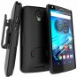 For Motorola Droid Turbo 2 Case Belt Clip Holster Slim Cover Encased Black