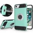 For iPhone 6/6S/7/8 Case Rotating Ring Holder Kickstand Armor Defender Turquoise
