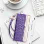 For Galaxy S10 Plus Case Wallet Luxurious Romantic Carved Makeup Mirror Purple