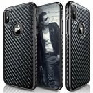 For iPhone X/Xs Case Luxury Leather Ultra Slim & Thin Soft Flexible Carbon Fiber