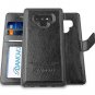 For Samsung Galaxy Note 9 Wallet Case Vegan Leather Wrist Strap Card Slot Black