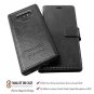 For Samsung Galaxy Note 9 Wallet Case Vegan Leather Wrist Strap Card Slot Black