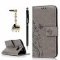 For Samsung Galaxy S6 Case Wallet PU Leather Hand Strap 3D Cute Elephant Gray