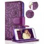 For Galaxy S8 Wallet Case Leather Magnetic Protective with Card Slot Purple