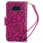 For Galaxy S8 Wallet Case Leather Magnetic Protective with Card Slot Purple