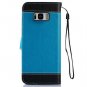 For Galaxy S8 Wallet Case Leather Magnetic Protective with Card Slot Tree-Blue