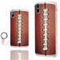 For iPhone X/Xs Case Ultra Thin Slim Flexible Soft TPU Clear Brown Football