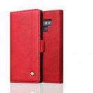 For Galaxy Note 9 Case Leather Wallet Thin Slim Folio ID&Credit Card Red