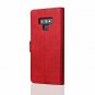 For Galaxy Note 9 Case Leather Wallet Thin Slim Folio ID&Credit Card Red